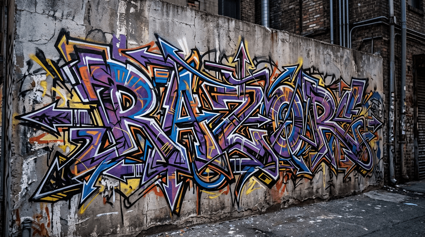 Over-styled RAZOR example where dense arrows and overlaps reduce readability before the structure is ready