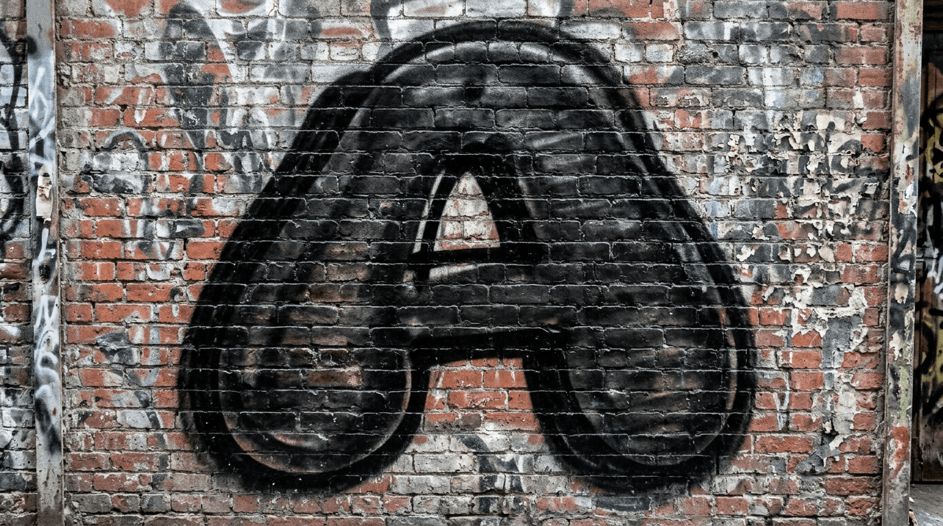 Photorealistic Throw-up graffiti letter A on a real street wall