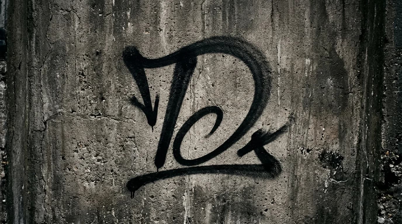 Photorealistic Tag/Handstyle graffiti letter D on a real street wall
