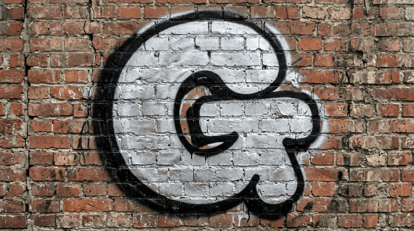 Photorealistic Throw-up graffiti letter G on a real street wall