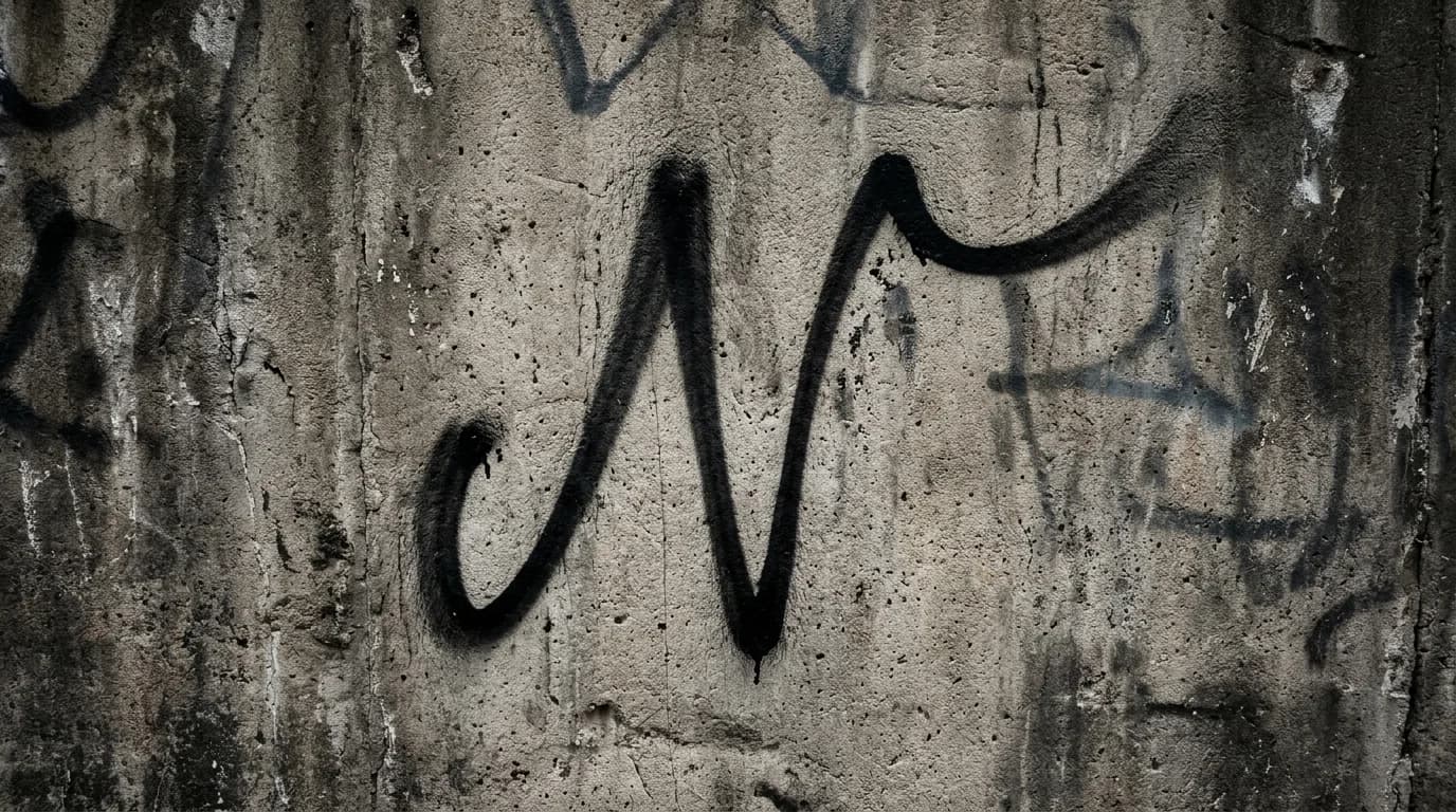 Photorealistic Tag/Handstyle graffiti letter N on a real street wall