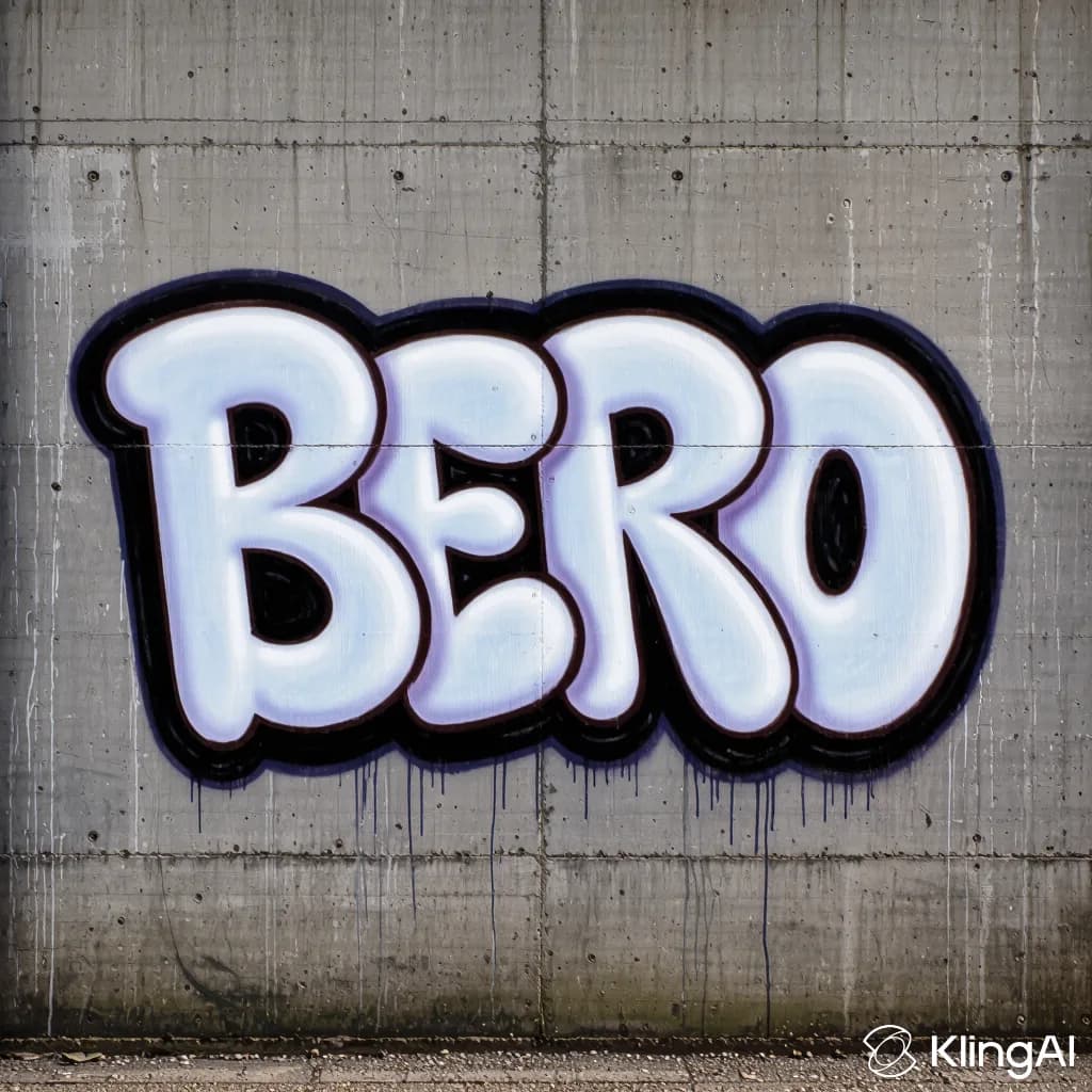 Bubble letter graffiti style with soft rounded forms and vivid color