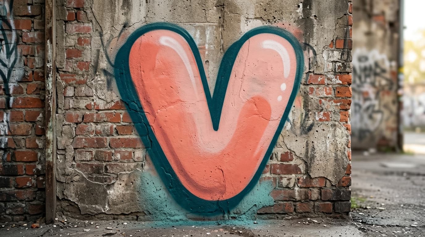 Photorealistic Bubble graffiti letter V on a real street wall