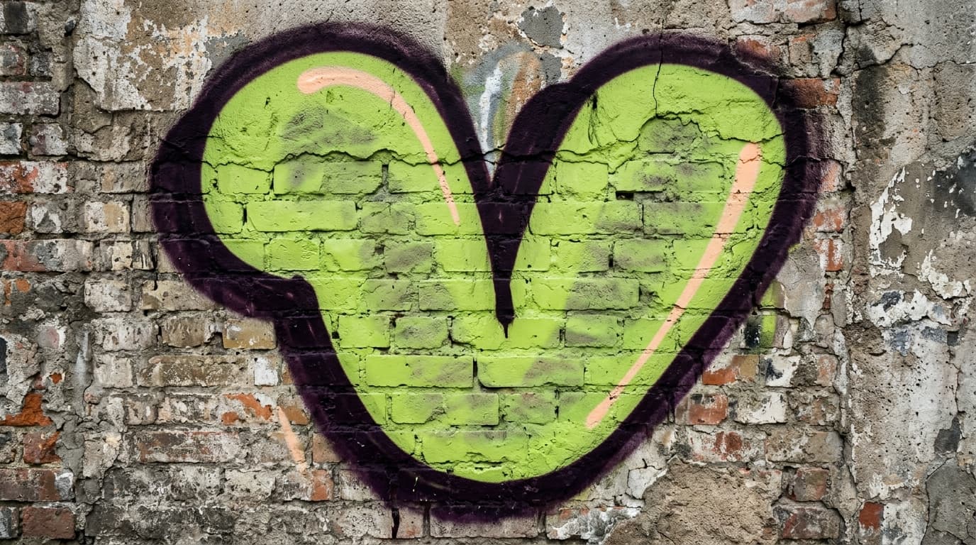 Photorealistic Throw-up graffiti letter V on a real street wall