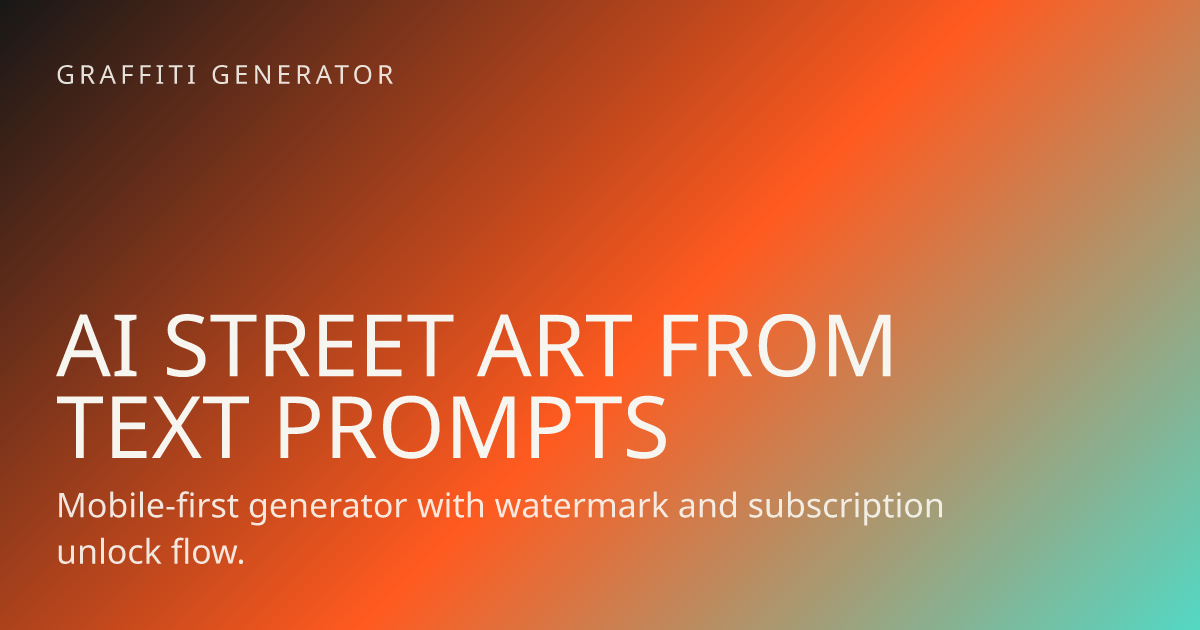 SprayShift Graffiti Generator - 8 AI Styles